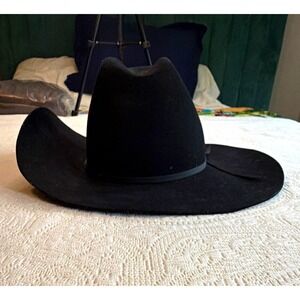 Bailey Black Western Cowboy Hat Double X Fur Blend Long Oval 7 5/8